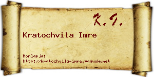 Kratochvila Imre névjegykártya